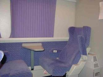 Sleeper carriage interior showing seating