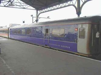 Sleeper carriage interior showing seating